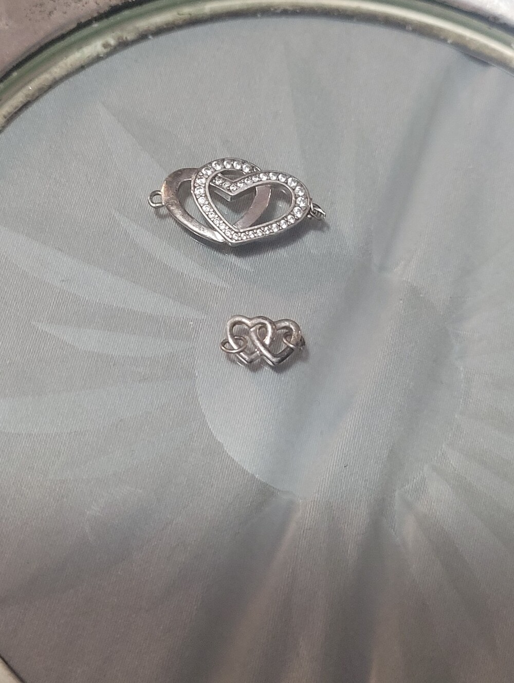 Sterling Silver Heart Link Jewelry Set - Silver Heart Clasp and Connector